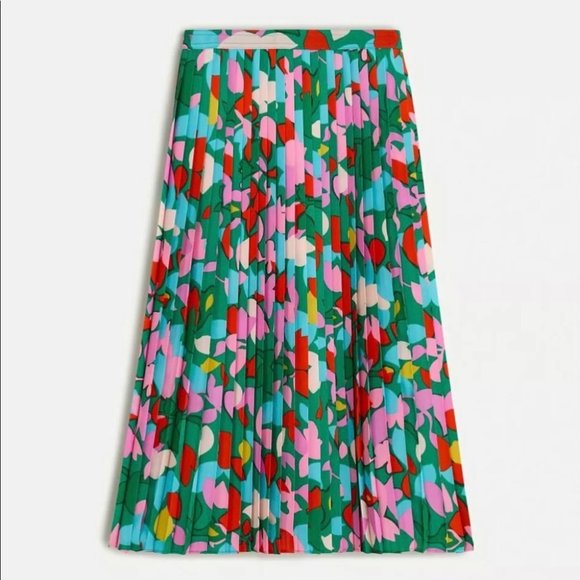 J. Crew Dresses & Skirts - J CREW Confetti Floral Pleated Midi Skirt Sz 8